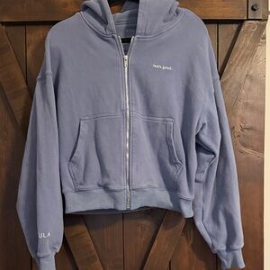 PTULA feels good Blue Zip-Up Hoodie